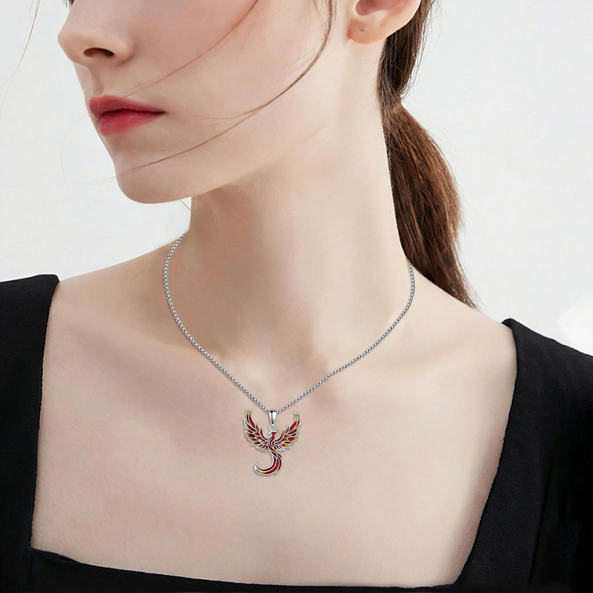 Women's 925 Sterling Silver Phoenix Necklace, Unisex Gift